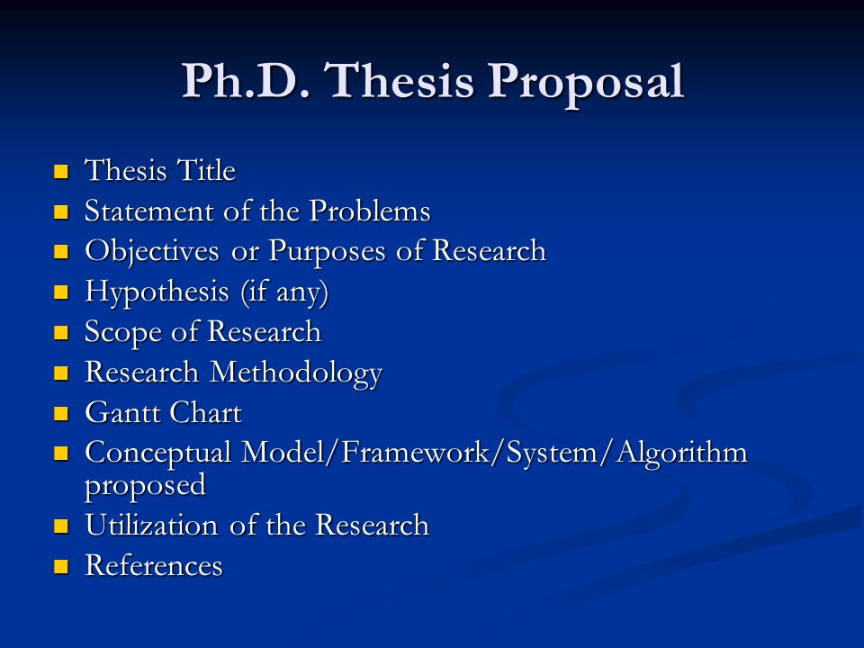 How to Write a Thesis Proposal?